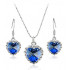 -40% KOMPLET HEART TITANIC DARK BLUE SREBRO
