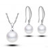 -30% KOMPLET SILVER PEARL NASZYJNIK KOLCZYKI