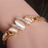 BRANSOLETKA GOLD SNAKE OPAL CYRKONIE