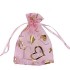 Ozdobne woreczki SERCE ORGANZA 7x9 cm RÓŻOWE