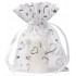 Ozdobne woreczki SERCE ORGANZA 9x12 cm SREBRNE