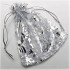 Ozdobne woreczki RÓŻE ORGANZA 7x9 cm SREBRNE