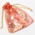 Ozdobne woreczki RÓŻE ORGANZA 7x9 cm CZERWONE