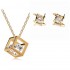 -30% KOMPLET GOLD SQUARE 2 ZŁOTY SWAROVSKI duże kolczyki
