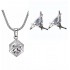 -30% KOMPLET SILVER TRIANGLE BIAŁE ZŁOTO SWAROVSKI duże kolczyki